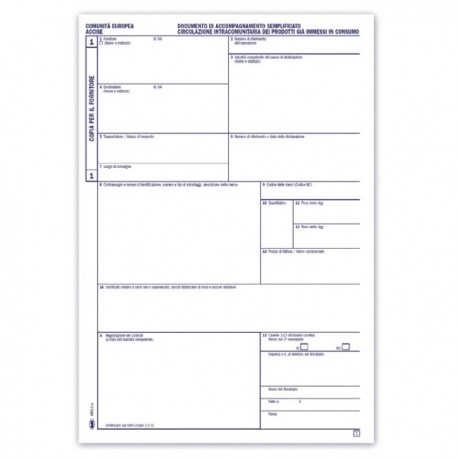 Accise - Documento di accompagnamento semplificato (DAS tipo amministrativo) - Snap out