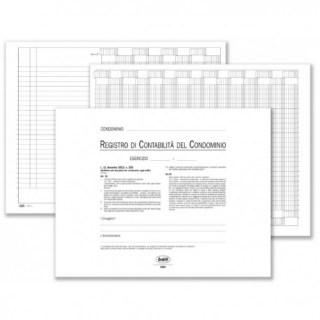 Registro di contabilità del condominio (colonne pre-intestate con voci più ricorrenti) - 37 pagine - 24x31,5 cm