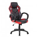 Sedia Gaming - braccioli fissi - similpelle nero-rosso